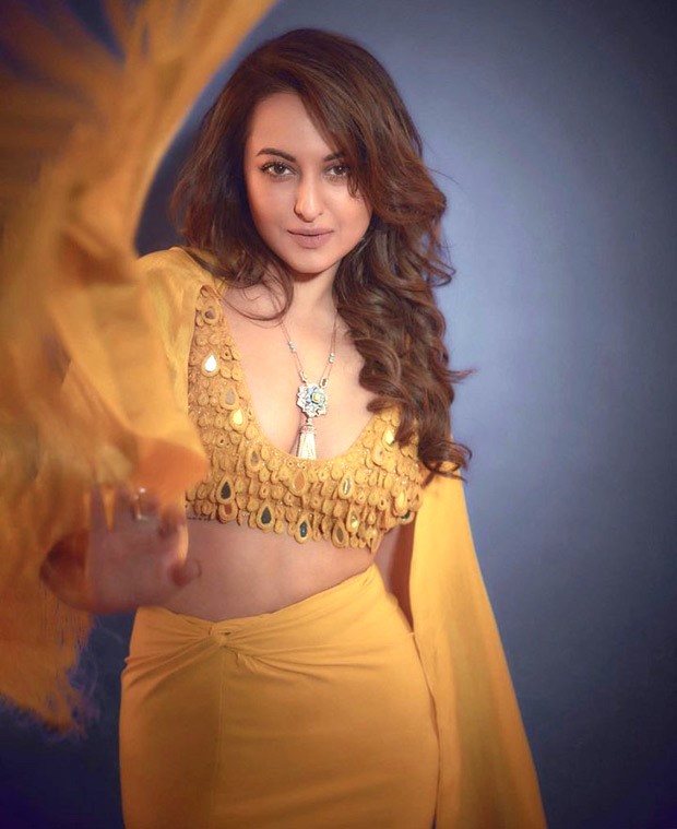 Sonakshi Sinha is turning the town yellow with a yellow coordinated set designed by Arpita Mehta