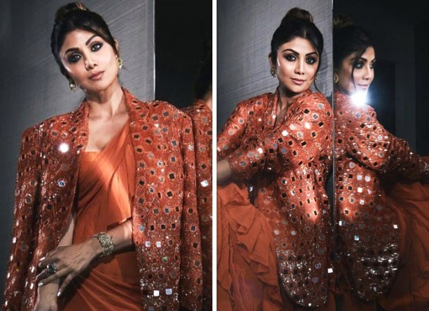 With an orange saree with ruffles and a mirror-work jacket, Shilpa Shetty proves how her dynamic sense of style is just growing better with time : Bollywood News