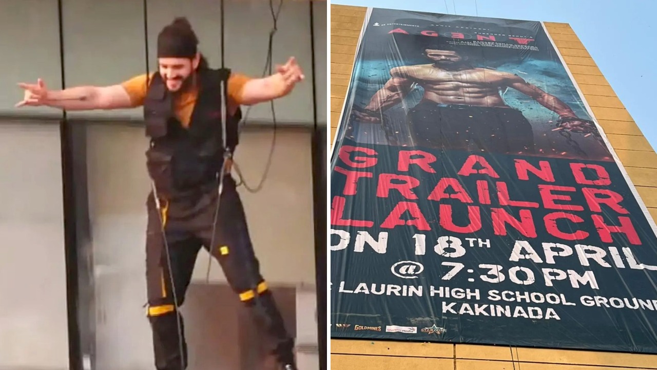 Akhil Akkineni jumps a 172 ft. tall building as a part of Agent promotions