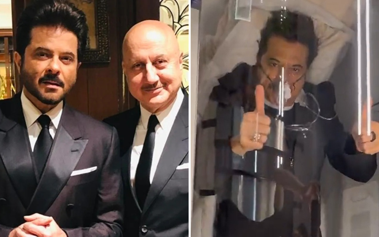 Anupam Kher shares video of Anil Kapoor trying oxygen therapy; shows their playful friendship on Twitter