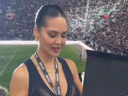 Esha Gupta looks elated as she receives her Juventus shirt