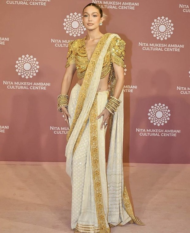 Gigi Hadid continues to prove that she's a master of style as she dons stunning chikankari saree for NMACC opening ceremony 