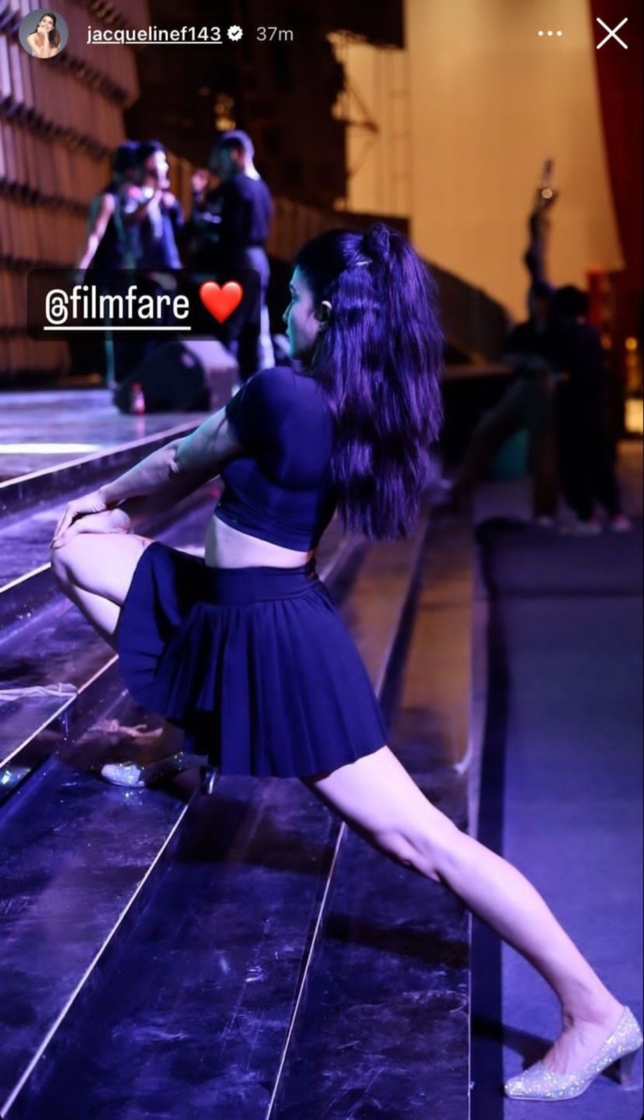 Jacqueline Fernandez gives a sneak peek into her rehearsal for Filmfare 2023 performance; see pic 