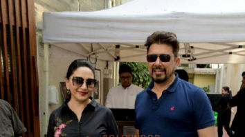 Photos: Madhuri Dixit snapped with her husband in Bandra