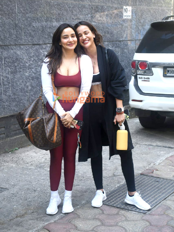 photos neha sharma and aisha sharma spotted outside the gym 2 2