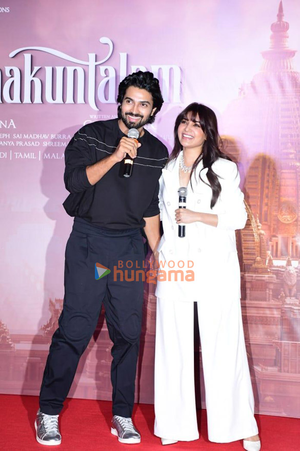 photos samantha ruth prabhu dev mohan and others snapped at the press conference of shaakuntalam in mumbai 2