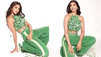 Pooja Hegde makes monotone look so chic in green 3D embellished top and pants with tassels