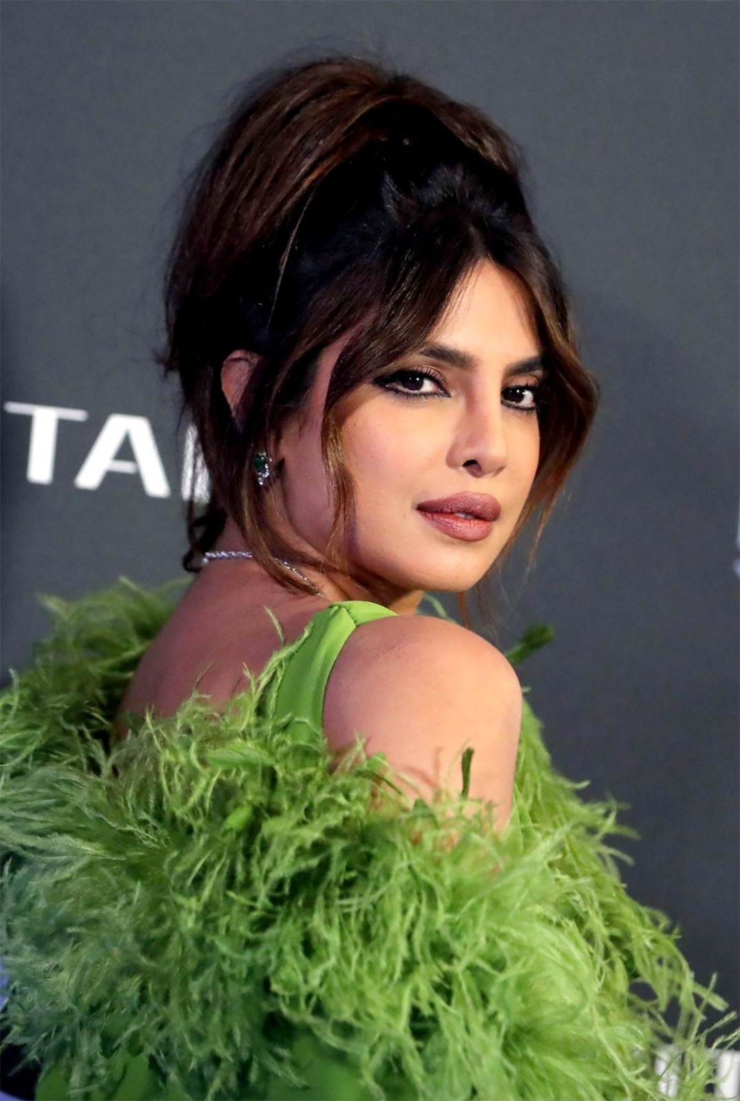 Priyanka Chopra goes for the drama in green feather-embellished ...