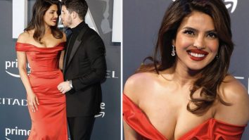 Priyanka Chopra serves a statement making moment in a red corset gown at Citadel premiere in London