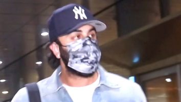 Ranbir Kapoor looks dapper as he poses with his fans at the airport
