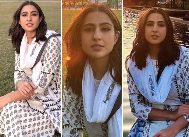 Sara Ali Khan once again proves that her love of salwar suits and her ethnic preference are unwavering as she takes in the Delhi sunset while wearing a black and white patterned salwar kameez : Bollywood News