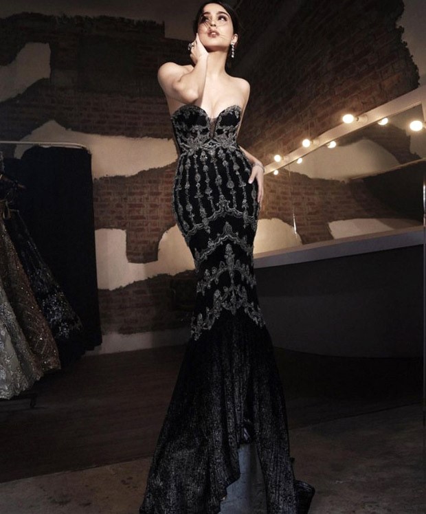 Sharvari Wagh looks like a million bucks in black embellished mermaid gown in Shantanu & Nikhil bridal haute couture