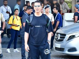 Akshay Kumar poses for paps in an all black outfit