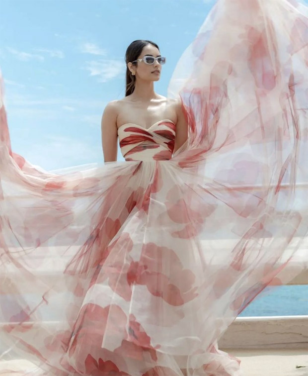 Cannes 2023: Manushi Chhillar blossoms in a red floral creation by Gauri and Nainika, setting Cannes ablaze