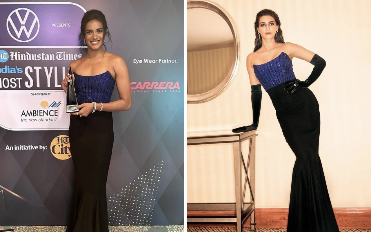Fashion Face Off: Kriti Sanon and PV Sidhu set the fashion world abuzz, rocking Namrata Joshipura’s stunning two-toned gown at different events : Bollywood News