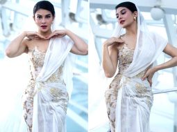 IIFA 2023: Jacqueline Fernandez bedazzles in a veiled white and gold gown