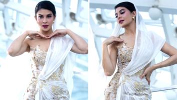 IIFA 2023: Jacqueline Fernandez bedazzles in a veiled white and gold gown