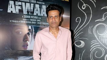 Manoj Bajpayee looks absolutely smart in a pink shirt and denim at Afwaah screening