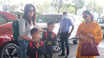 Mommy on duty! Genelia D’souza with mother in law & kids at the airport