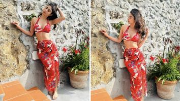 Mouni Roy blooms in her mesmerizing red sarong and bikini, adding a touch of paradise to her vacation style