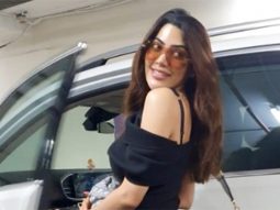 Nikki Tamboli gets clicked at the airport in a cute black dress