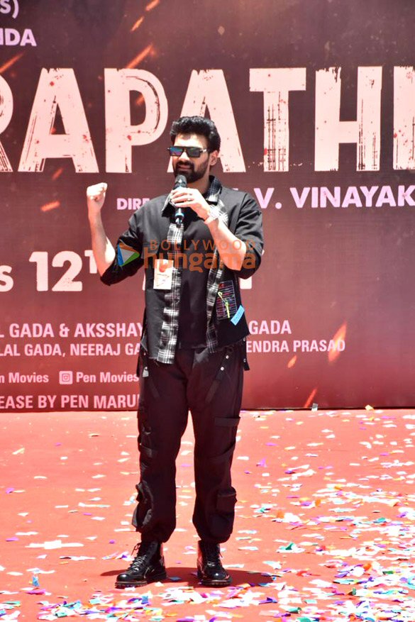 photos bellamkonda sreenivas snapped at the trailer launch of chatrapathi 2