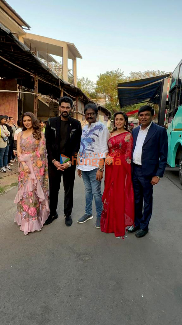 photos cast of chatrapathi snapped promoting their film 5