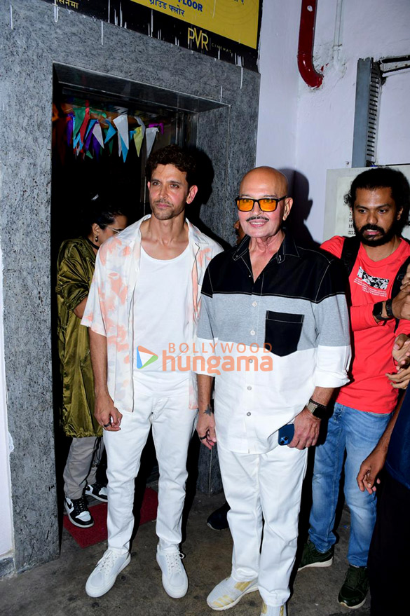photos hrithik roshan and rakesh roshan snapped at pvr juhu 2