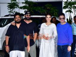 Photos: Prabhas, Kriti Sanon, Om Raut and Bhushan Kumar snapped at the Kalina airport