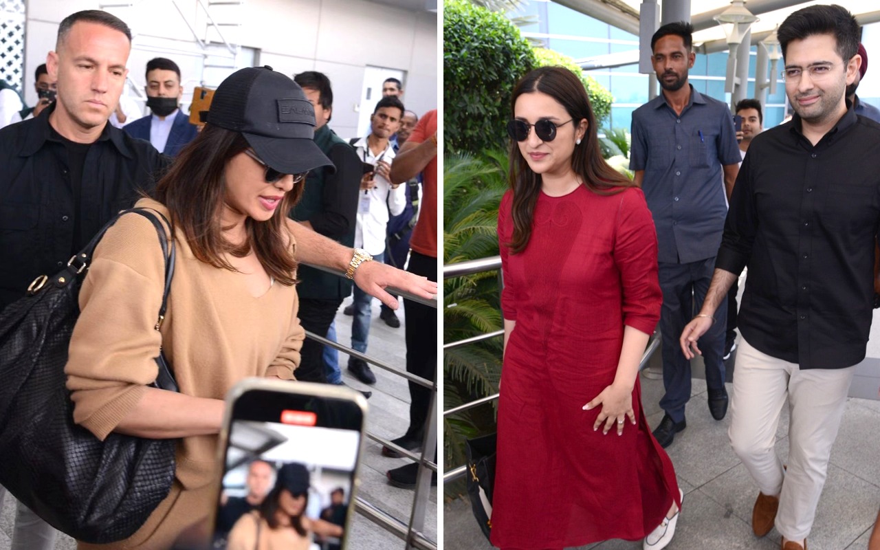 Priyanka Chopra Jonas arrives in Delhi amid engagement reports of Parineeti Chopra and Raghav Chadha : Bollywood News