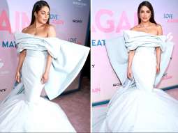 Priyanka Chopra exudes spiritedness of summer in off-shoulder powder blue Nina Ricci gown at Love Again premiere in New York