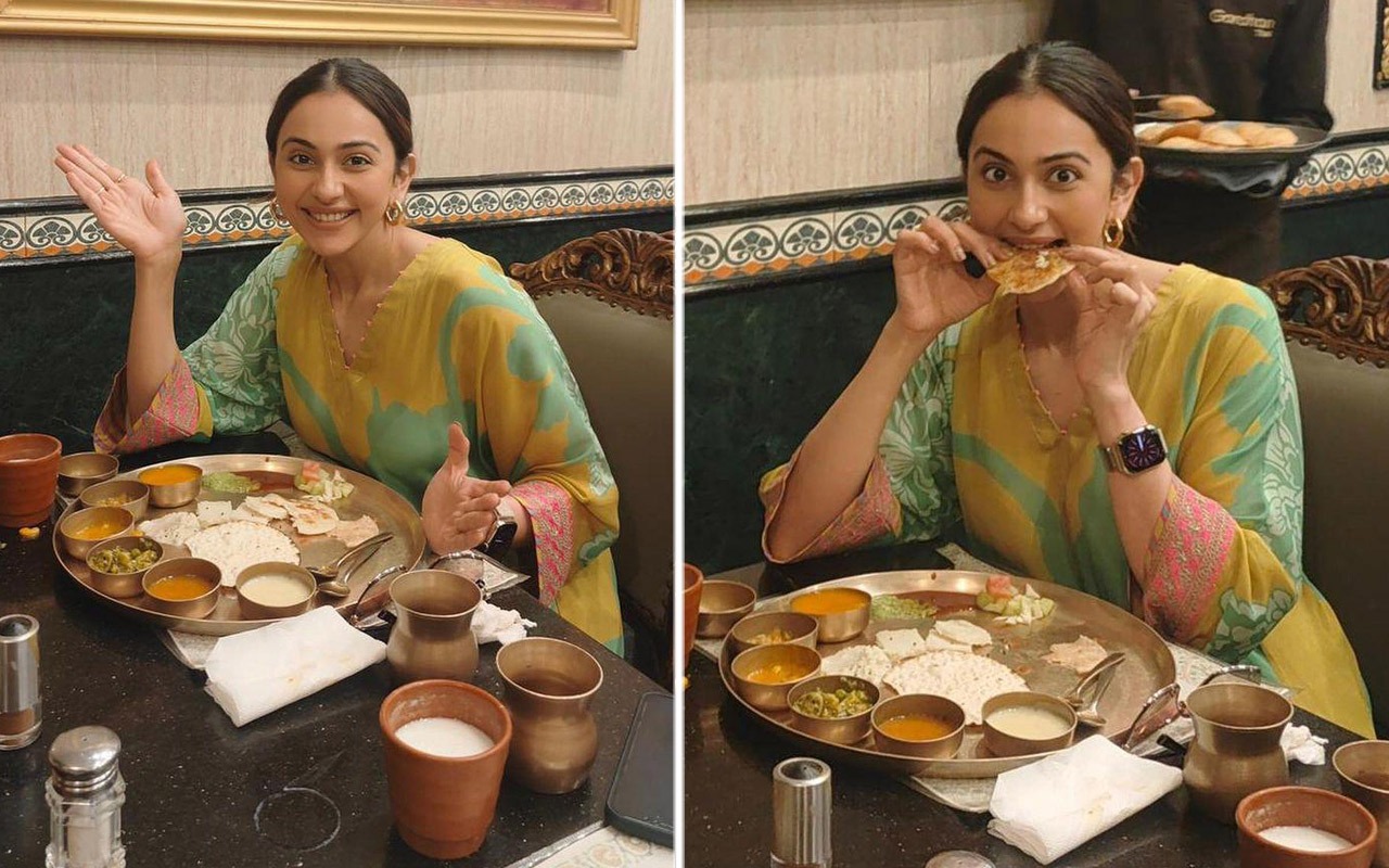 Rakul Preet Singh indulges in mouth-watering Gujarati thali in Ahmedabad; watch video : Bollywood News