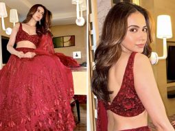 Rakul Preet Singh dazzles in a shimmery red lehenga, redefining elegance