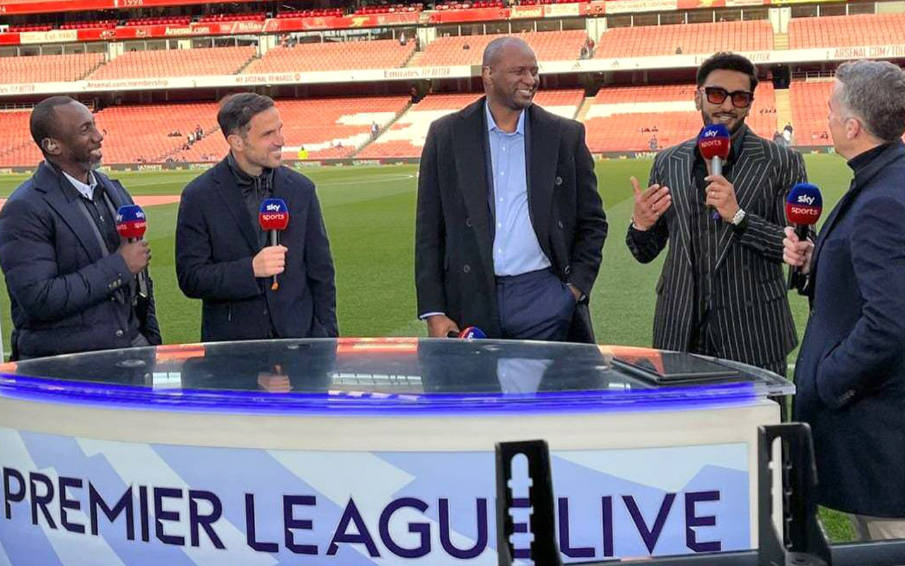 Ranveer Singh gets star struck after meeting Arsenal legends Patrick Vieira, Cesc Fabregas; says ‘football is huge in India’ : Bollywood News