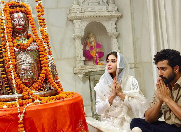 Sara Ali Khan and Vicky Kaushal seek blessings at Mahakaleshwar Temple in Ujjain; see picture