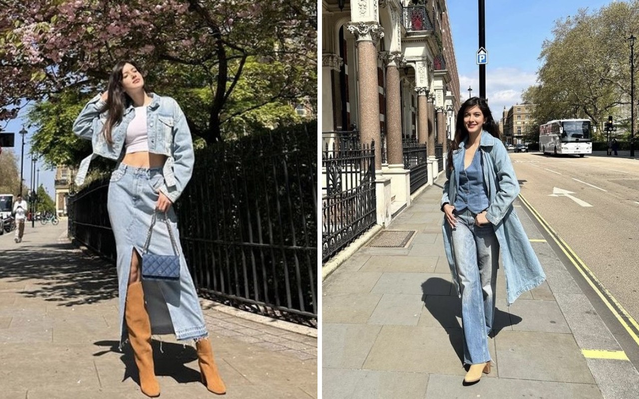 Shanaya Kapoor doubles the fashion fun in London with twin denim ensembles : Bollywood News
