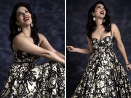 Sunny Leone sizzles in a graphic printed dress, embracing bold patterns