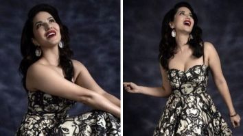 Sunny Leone sizzles in a graphic printed dress, embracing bold patterns