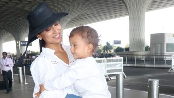 Uska photo mat lo, Shriya Saran requests paps not to click her son
