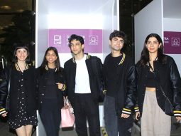 The Archies team, including Suhana Khan, Agastya Nanda, and Khushi Kapoor, sport matching jackets as they depart for Tudum 2023 in Brazil