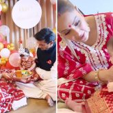 Bipasha Basu and Karan Singh Grover's daughter Devi looks adorable in red saree for her “Mukhe Bhaat” ceremony; watch video