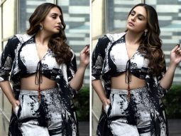 Huma Qureshi sets fashion goals in three-piece monochrome co-ord set for the promotions of her upcoming film Tarla