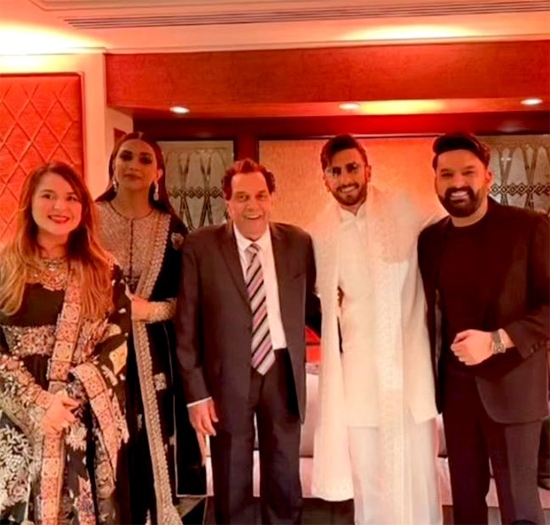 INSIDE PICS & VIDEOS Ranveer Singh, Deepika Padukone, Kapil Sharma dance with newlyweds Karan Deol – Drisha Acharya at their reception; Sunny and Rajveer groove to Sonu Nigam’s music; Bobby shares family photo