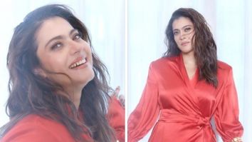 Kajol paints the town red in a blazing red wrap dress to promote her forthcoming web series The Trial
