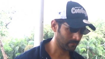 Kartik Aaryan looks extremely dapper in a blue shirt and denims