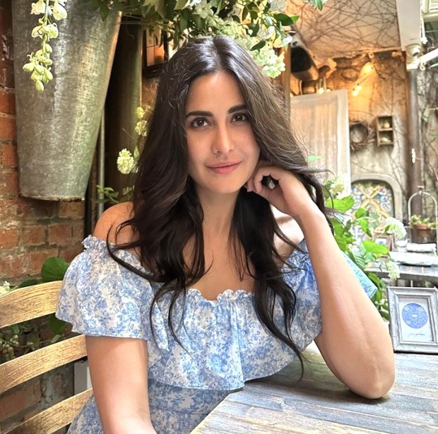 Katrina Kaif spends a chilling day at café dressed in blue off shoulder dress during holiday in New York; Vicky Kaushal reacts 