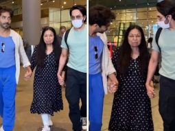 Ayushmann and Aparshakti Khurana holds mother’s hand as they return to Mumbai; watch video