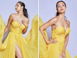 Malaika Arora is sunshine personified in yellow pleated gown worth Rs.87,518