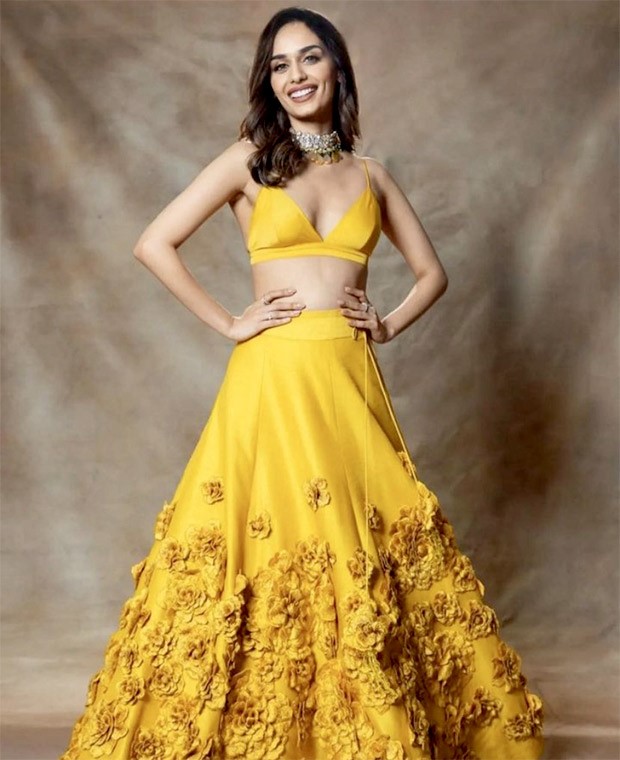 Manushi Chhillar looks brighter than the sun in an incredibly bright floral yellow lehenga