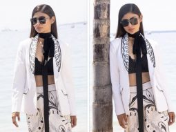 Mouni Roy gracefully soaks up the Cannes sun’s golden rays wearing a three-piece monochromatic ensemble